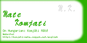 mate komjati business card