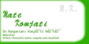 mate komjati business card